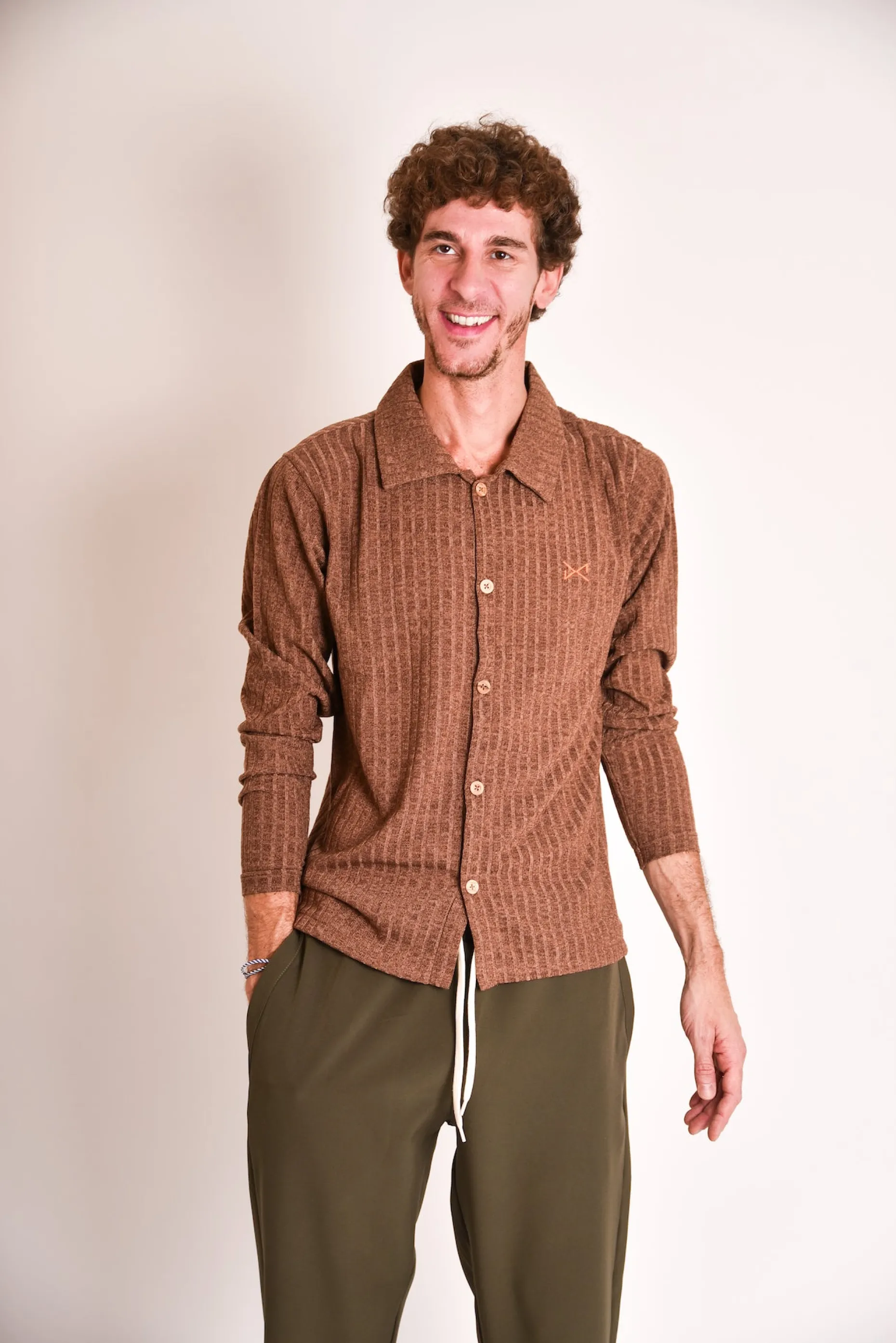 Daniel Chong CAMISA CANALE MARRON Best