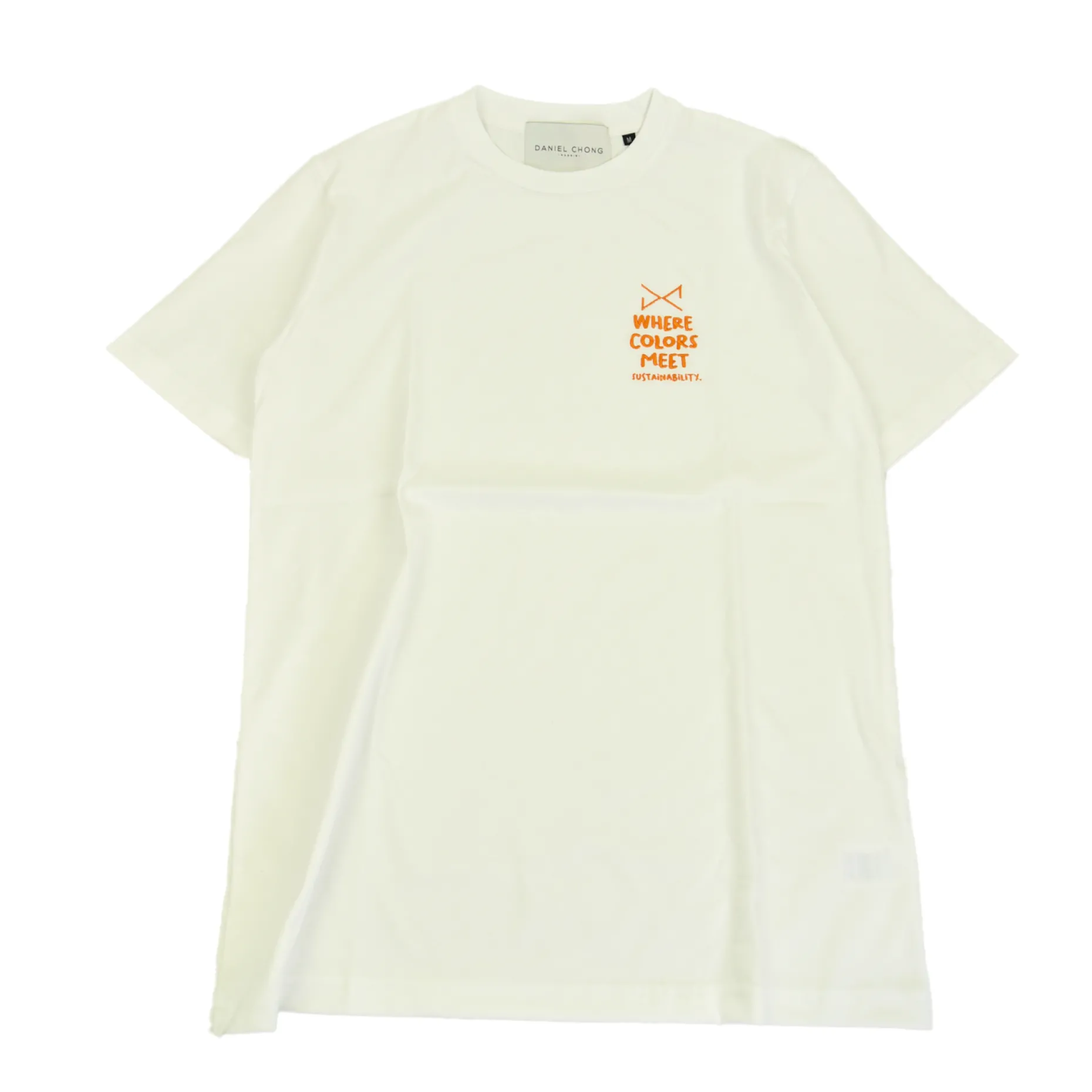 Daniel Chong CAMISETA BLANCA BORDADO NARANJA Fashion