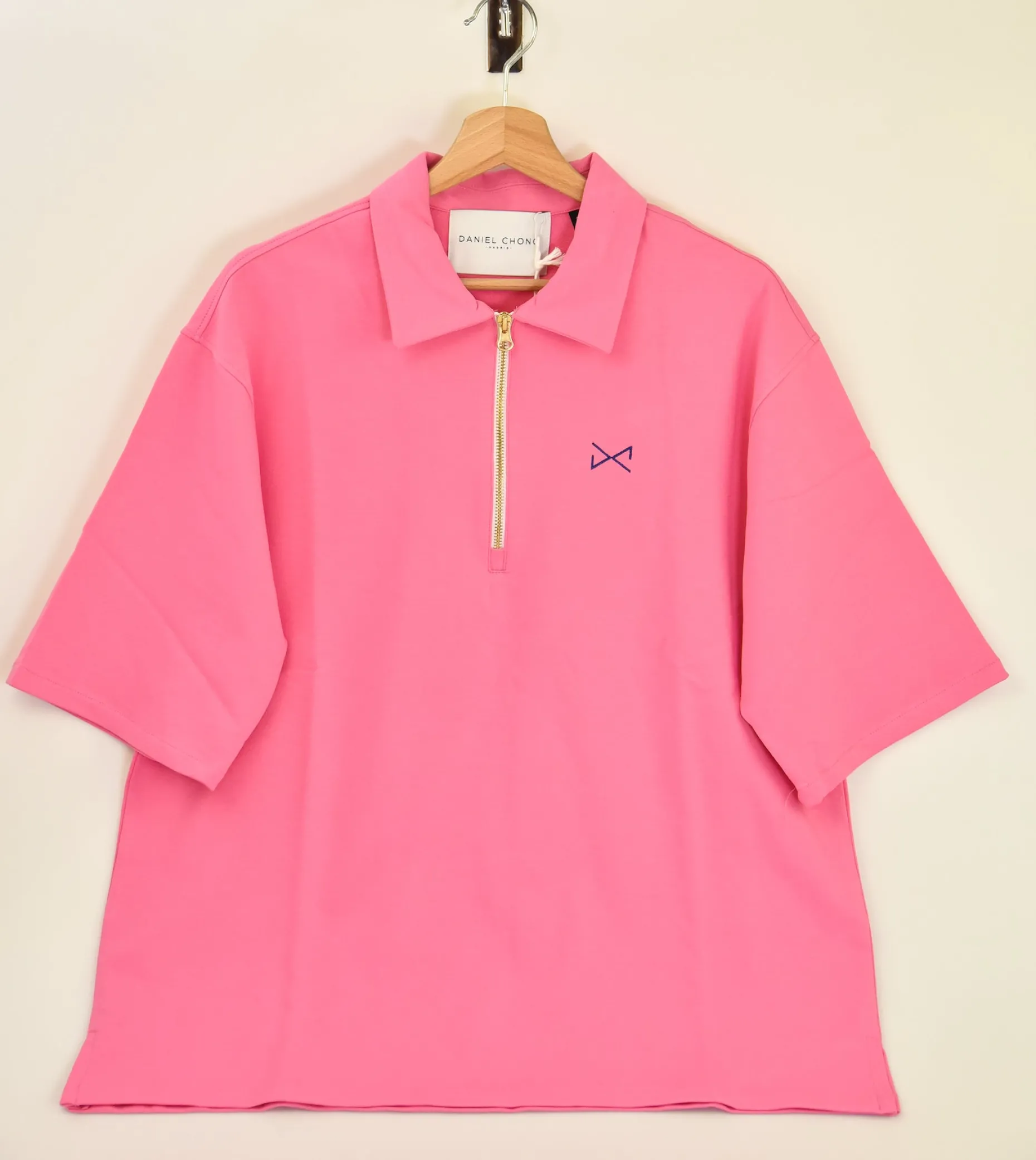 Daniel Chong OVER ZIP POLO ROSA unisex Fashion