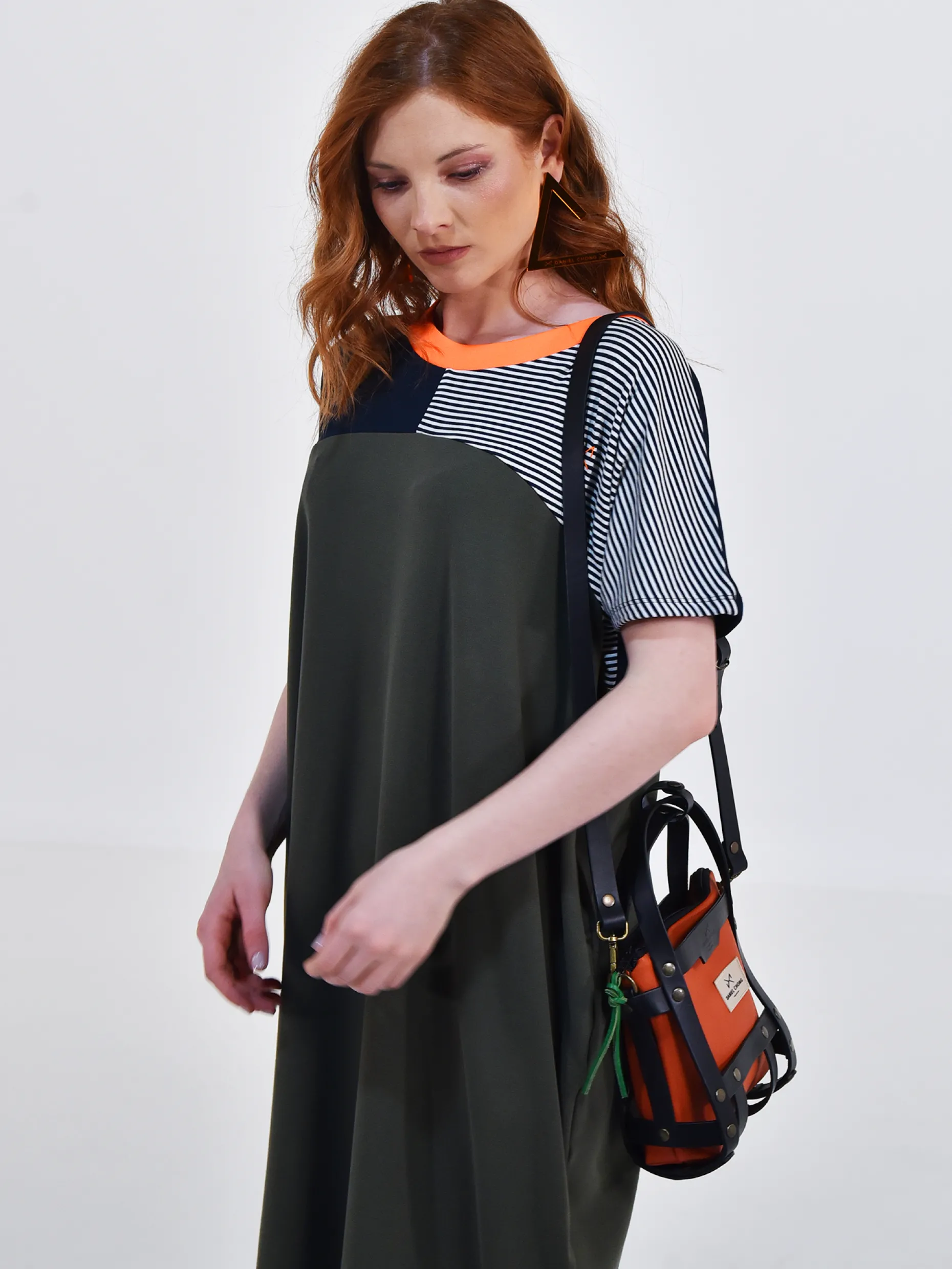 Daniel Chong VESTIDO OVER RAYAS BI COLOR Best